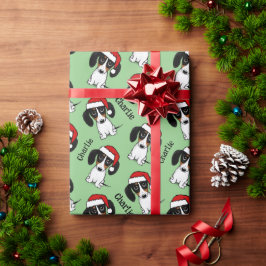 Papel De Regalo Piebald Dachshund Navidades Nombre personalizado P