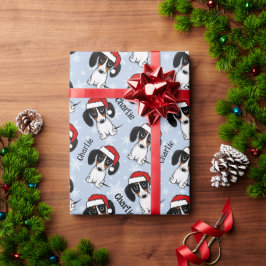 Papel De Regalo Piebald Dachshund Navidades Nombre personalizado P