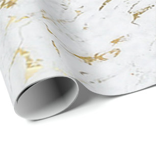 Papel De Regalo Piedra de mármol de Carrara blanca de oro Lujo VIP
