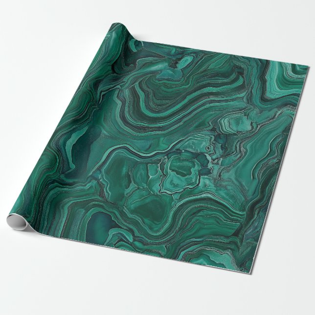 Papel De Regalo Piedra malaquita verde (Desenrollado)