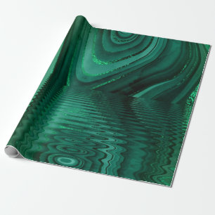 Papel De Regalo Piedra mlachita verde Resumen Paisaje Malaquita