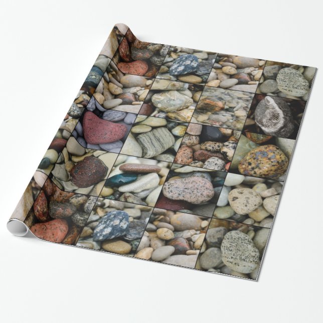 Papel De Regalo Piedras de la playa de los Grandes Lagos (Desenrollado)