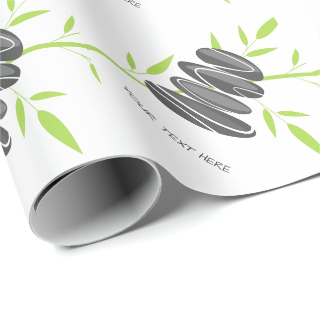 Papel De Regalo Piedras del guijarro del arte del zen que apilan (Esquina del rollo)