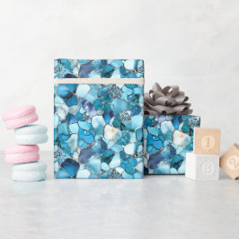 Papel De Regalo Piedras Preciosas Azules