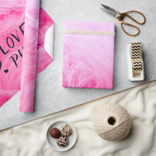 Papel De Regalo Piel de Faux del último Hot Pink Fuzzy