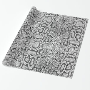 Papel De Regalo Piel de serpiente exótico Anaconda blanco negro