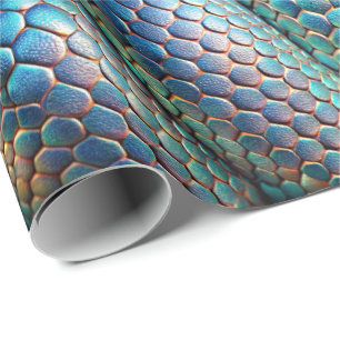 Papel De Regalo Piel de serpiente violeta y azul ombre