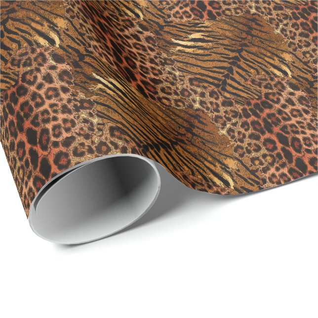 Papel De Regalo Piel de tigre leopardo (Esquina del rollo)