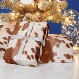 Papel De Regalo Piel de vaca blanco marrón