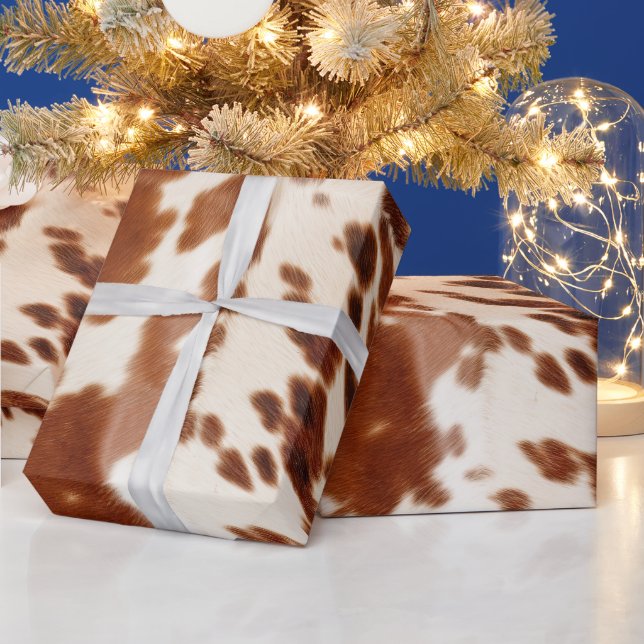Papel De Regalo Piel de vaca blanco marrón (Vacaciones)