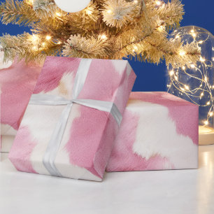 Papel De Regalo Piel de vaca blanco rosado