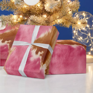 Papel De Regalo Piel de vaca de lechuga de crema marrón rosa occid