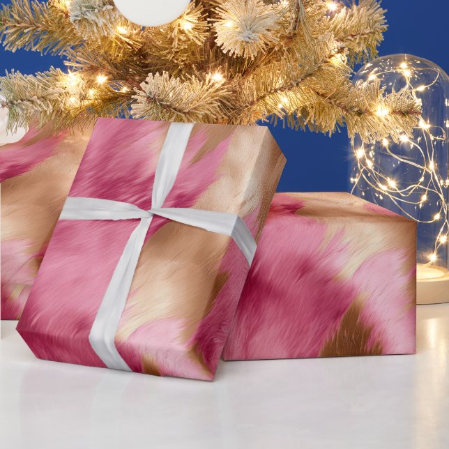 Papel De Regalo Piel de vaca de lechuza de oro rosa occidental (Vacaciones)