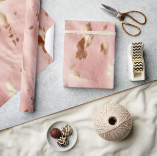 Papel De Regalo Piel de vaca de lechuza de oro rosado del suroeste