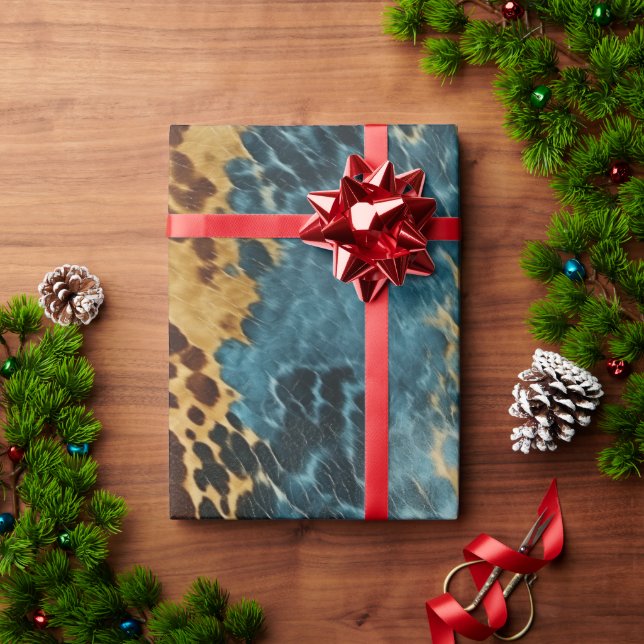 Papel De Regalo Piel de vaca del Oro Azul Occidental (Regalo de vacaciones)