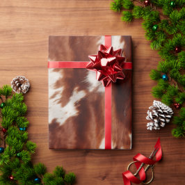 Papel De Regalo Piel de vaca marrón blanco del suroeste