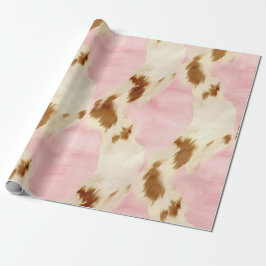 Papel De Regalo Piel de vaca marrón crema rosa de vaca