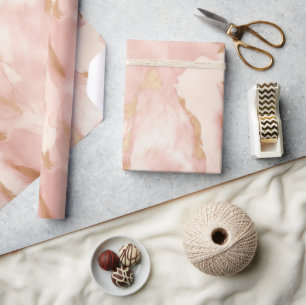 Papel De Regalo Piel de vaca Rubor de oro blanco crema rosa