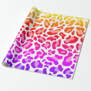 Papel De Regalo Piel leopardo arcoiris