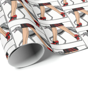 Papel De Regalo Piernas Art Deco Mujeres Galgo Whippet Perro R