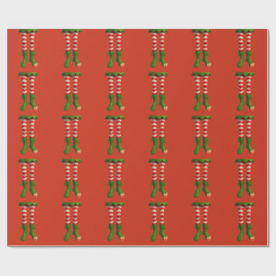 Papel De Regalo Piernas Divertidas de Duende   Traviesuras del Pol