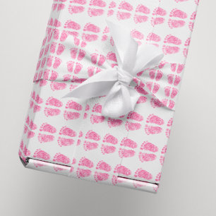 Papel De Regalo Pies blancos subiós rosa del chica del purpurina