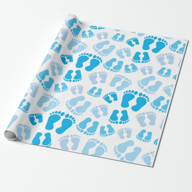 Papel De Regalo Pies de bebé niño (Desenrollado)