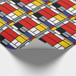 Papel De Regalo Piet Mondrian, Composición con gran plano rojo