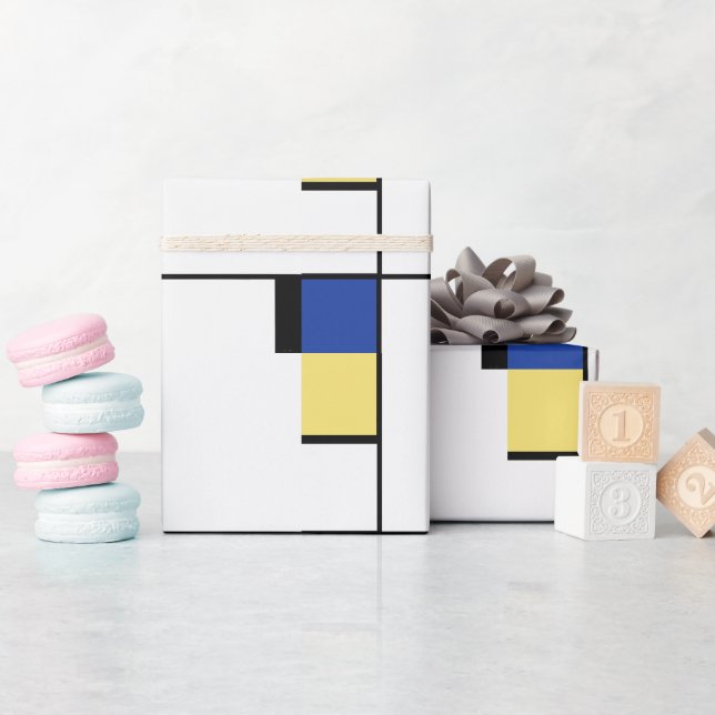 Papel De Regalo Piet Mondrian - Resumen geométrico de la composici (Baby Shower)