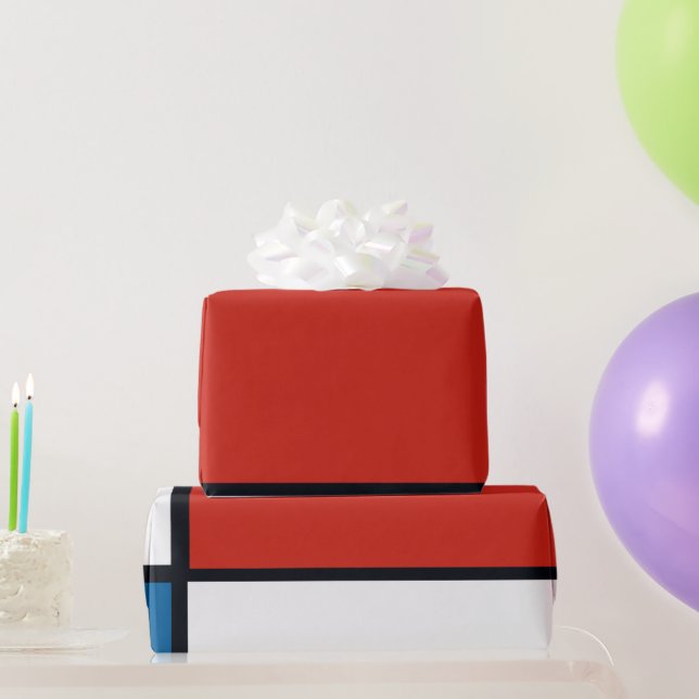 Papel De Regalo Piet Mondrian - Resumen geométrico de la composici (Regalos de fiesta)