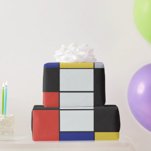 Papel De Regalo Piet Mondrian - Resumen geométrico de la composici