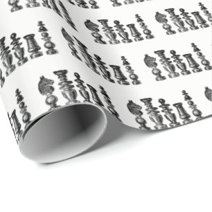 Papel De Regalo Piezas de Ajedrez Arte Antiguo