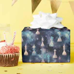 Papel De Regalo Piezas de ajedrez Galaxia moderna Nebulosa Espacio