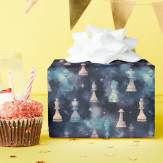 Papel De Regalo Piezas de ajedrez Galaxia moderna Nebulosa Espacio