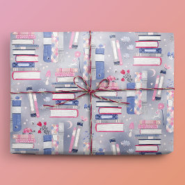 Papel De Regalo Pila de cuento de hadas de los libros gris