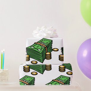 Papel De Regalo Pila de dinero en efectivo con monedas