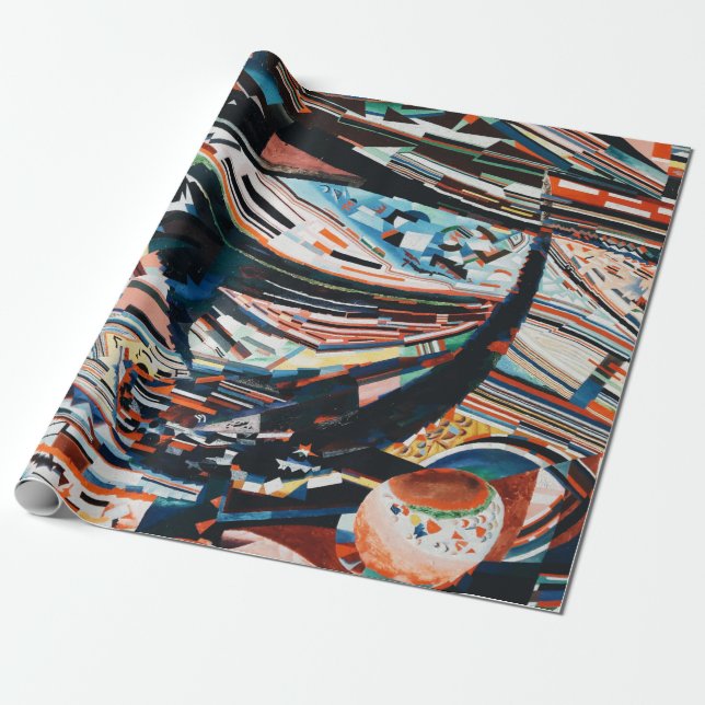 Papel De Regalo Pila de embarcaciones de madera marrón y azul (Desenrollado)