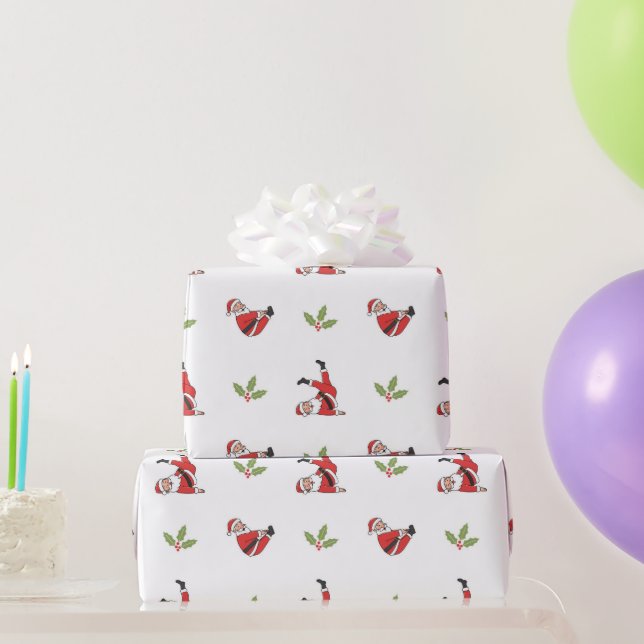 Papel De Regalo Pilates Santa Seamless Christmas Patterns (Regalos de fiesta)