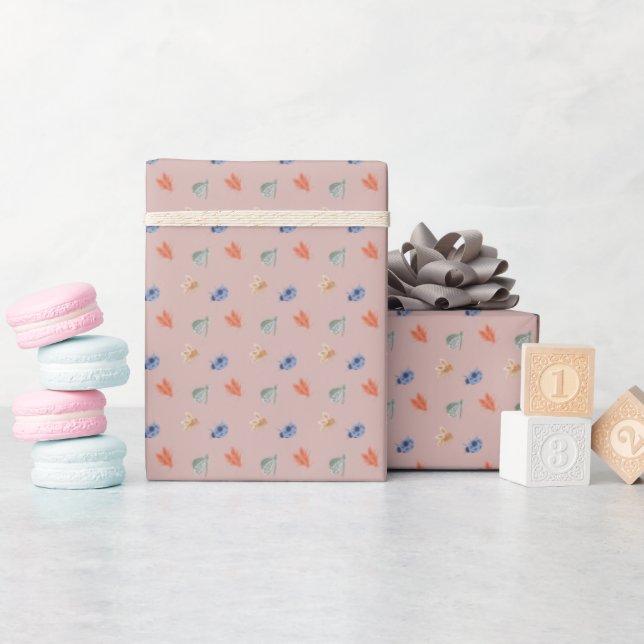 Papel De Regalo Pilot Bugs en Rosa (Baby Shower)