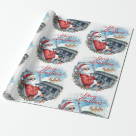 Papel De Regalo Pilot Santa is Flying for Christmas in the Sky 