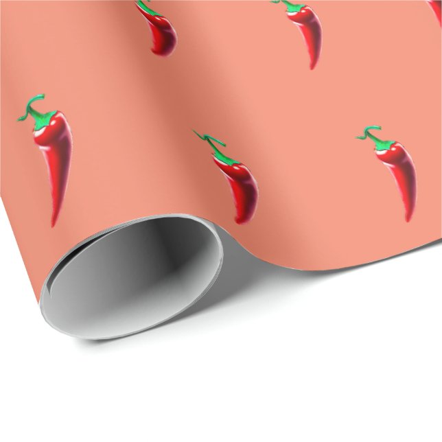 Papel De Regalo Pimienta picante roja (Esquina del rollo)