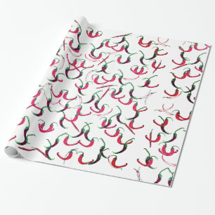 Papel De Regalo Pimientos calientes rojos y verdes