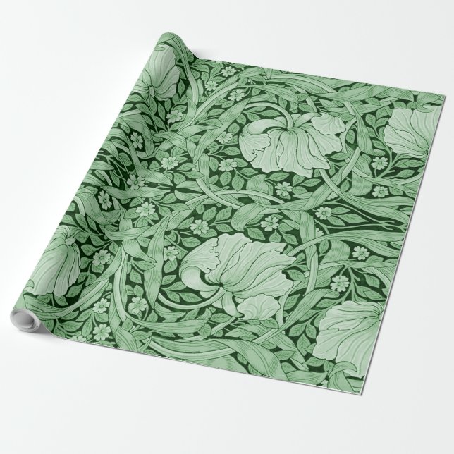 Papel De Regalo Pimpernel Green, William Morris (Desenrollado)