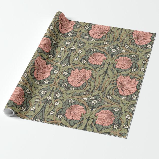 Papel De Regalo Pimpernel William Morris-SAGE PEACH Wraping Pape (Desenrollado)