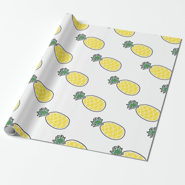 Papel De Regalo Piña (Desenrollado)