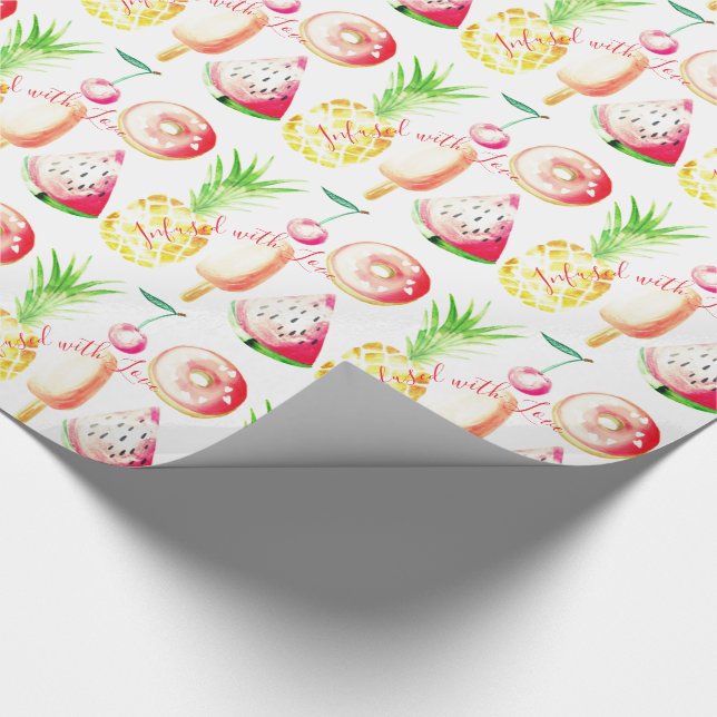 Papel De Regalo Piña, Cerezas, Donas, Helado, Sandía (Esquina)