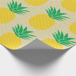 Papel De Regalo Piña del purpurina del oro