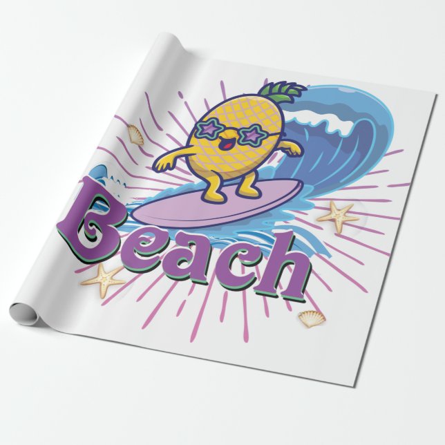 Papel De Regalo piña divertida (Desenrollado)