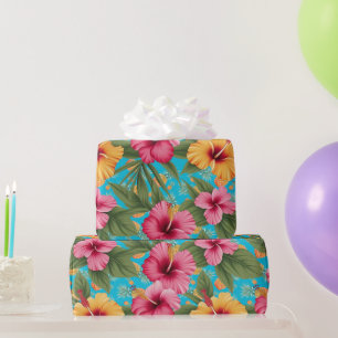 Papel De Regalo Piña floral tropical