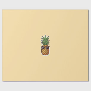 Papel De Regalo Piña Fresca con Gafas de Sol